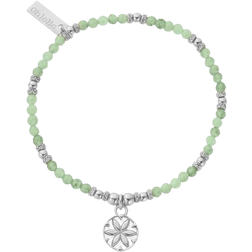 ChloBo Flower Mandala Aventurine Bracelet - Silver/Green