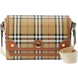 Burberry Note Check Crossbody Bag - Briar Brown