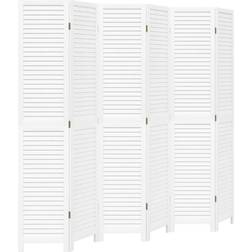 vidaXL Solid Wood Paulownia White Room Divider 215x200cm