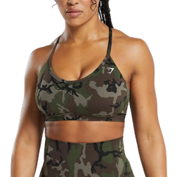 Gymshark Legacy Printed Sports Bra - Archive Brown