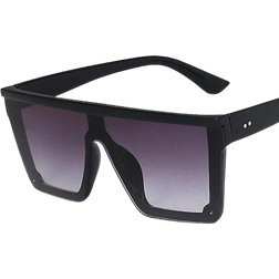 HKHBJS Polarized Rimless Oversized Sunglasses Black