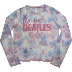 ROCK OFF The Beatles Drop T Logo Crop Top Women - White