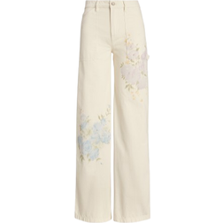 Ralph Lauren Floral High-Rise Wide-Leg Jean - Mascarpone Cream Wash