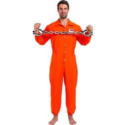 Spooktacular Creations Prisoner Jumpsuit Orange Prison Escaped Inmate Jailbird Coverall Costume