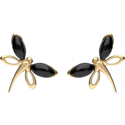 C. W. Sellors Butterfly Stud Earrings - Gold/Black