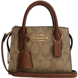 Coach Andrea Mini Carryall In Signature Canvas - Gold/Khaki Saddle