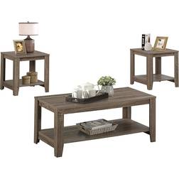 Monarch Specialties Rectangle Dark Taupe Small Table 50.8x106.7cm 3pcs