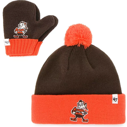 '47 Toddler Cuffed Knit Hat with Pom & Mittens Set - Brown/Orange