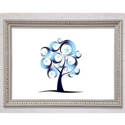 Ivy Bronx Tree Abstract Blue Framed Art 118.9x84.1cm