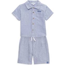 Calvin Klein Boy's Striped Top & Shorts Set 2-piece - Blue