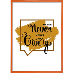 Happy Larry Never Give Up Orange Framed Art 42x59.7cm