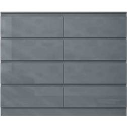 Fwstyle Stora Grey Gloss Chest of Drawer 120x99cm