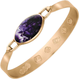 C. W. Sellors King's Coronation Wide Oval Bangle - Rose Gold/Purple