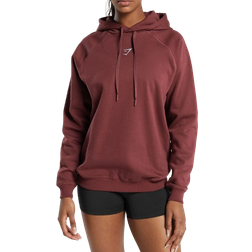 Gymshark Training Oversized Fleece Hoodie - Burgundy Brown