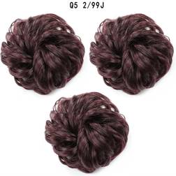 Faca Wavy Curly Chignon Updo Fake Scrunchies Q5-299J