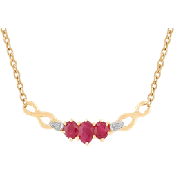 Gemondo Infinity Necklace - Gold/Ruby/Diamonds