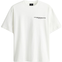 H&M Loose Fit Printed T-shirt - White/Los Angeles