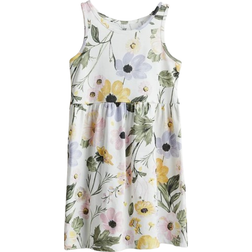 H&M Patterned Cotton Dress - White/Floral (1157735053)