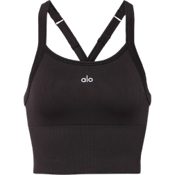 Alo Seamless Ribbed Favorite Bra Tank Top - Black