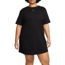 Nike Women's Sportswear Essential Short Sleeve T-Shirt Dress Plus Size - Black/White