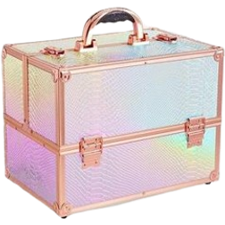 Beautify Large Holographic Makeup Case - Rose Gold