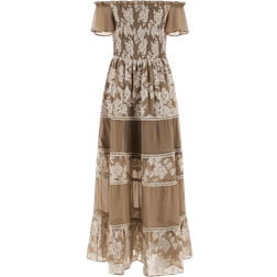 Guess Embroidered Long Dress - Beige