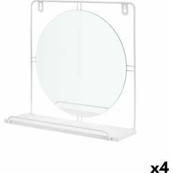 Gift Decor Mounting Bracket White Wall Mirror 30x33.7cm