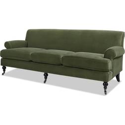 Jennifer Taylor Alana Olive Green Performance Velvet Sofa 223.5cm 3 Seater