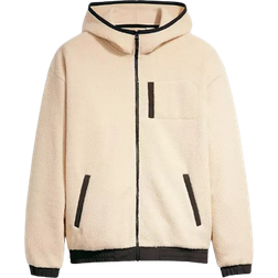 Levi's Hooded Sherpa Zip-up Sweatshirt - Fog/Neutral