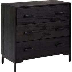 vidaXL Solid Wood Pine Black Chest of Drawer 74.9x70.1cm