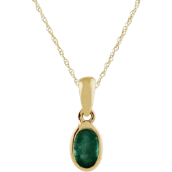 Gemondo Classic Oval Pendant - Gold/Emerald