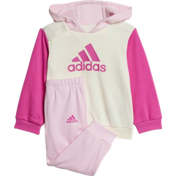 Adidas Baby Essentials Colorblock Tracksuit - Ivory/Semi Lucid Fuchsia/Clear Pink
