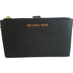 Michael Kors Jet Set Travel Double Zip Wristlet - Black Saffiano