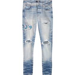 Amiri MX1 Dragon Lunar New Year Ripped & Patched Jeans - Vintage Indigo