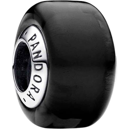 Pandora Mini Murano Charm - Silver/Black