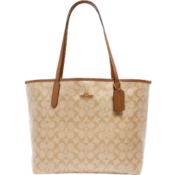 Coach City Tote Bag In Signature Canvas - Gold/Lt Khaki/Lt Saddle