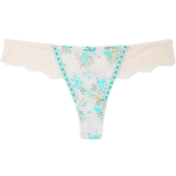 Victoria's Secret Lace Ribbon Slot Thong Panty - Floral