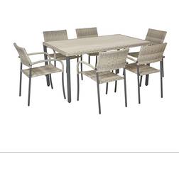 Homebase Matara Patio Dining Set, 1 Table incl. 6 Chairs