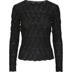 Pieces Lola Long Sleeved Top - Black