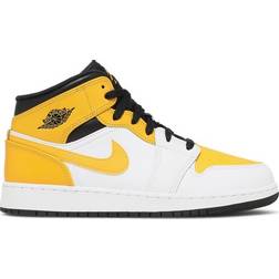 Nike Air Jordan 1 Mid GS - White/Black/University Gold