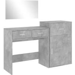 vidaXL 3276521 Concrete Grey Dressing Table 39x80cm 3pcs