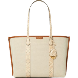 Tory Burch Perry Canvas Triple Compartment Tote - New Cream