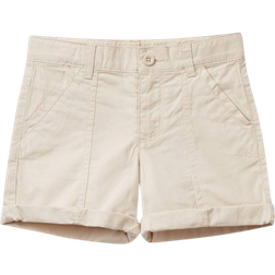 United Colors of Benetton Kid's Gabardine Embroidered Logo Bermuda Shorts - Beige