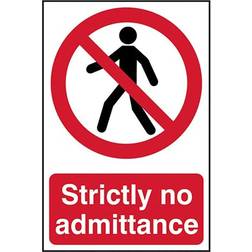 Scan Strictly No Admittance Self-Adhesive PVC Sign 200x300mm