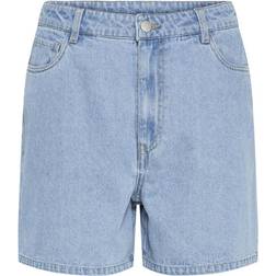 Pieces Abbi Mw Jeans Shorts - Light Blue Denim