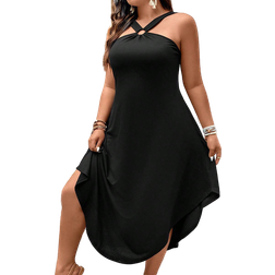 Shein VCAY Plus Size Curved Hem Halter Neck Dress