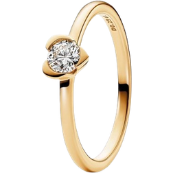 Pandora Talisman Lab-Grown Heart Ring - Gold/Diamond