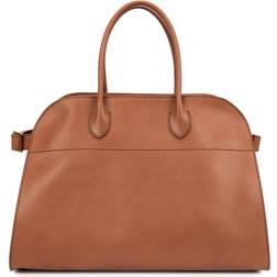 The Row Soft Margaux 15 Tote Bag - Dark Brown