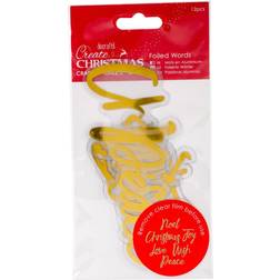 Docrafts Create Christmas Foiled Words Gold Christmas Decoration 12pcs