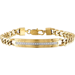 Esquire ID Plate Bracelet - Gold/Silver/Diamonds